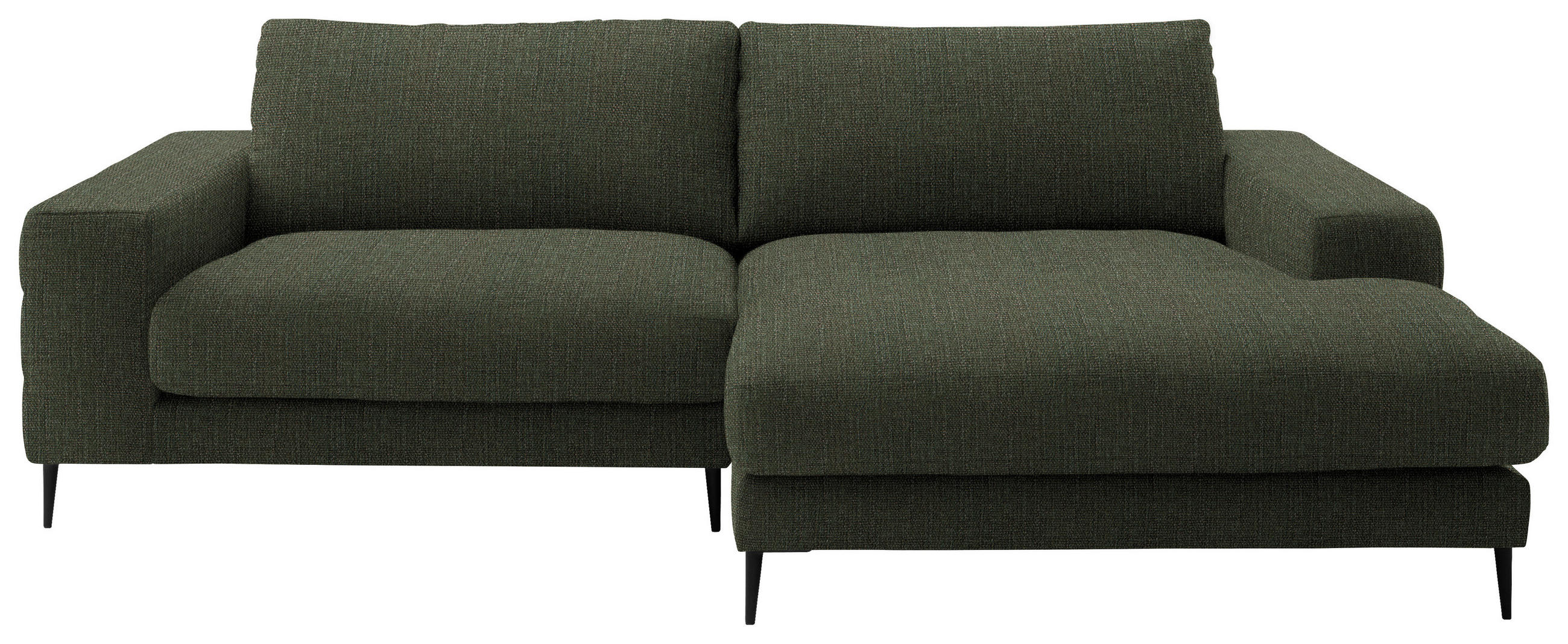 ECKSOFA in Flachgewebe Dunkelgrün  - Dunkelgrün/Schwarz, Design, Textil/Metall (253/177cm) - Dieter Knoll