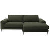 ECKSOFA in Flachgewebe Dunkelgrün  - Dunkelgrün/Schwarz, Design, Textil/Metall (253/177cm) - Dieter Knoll