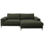 ECKSOFA - Dunkelgrün/Schwarz, Design, Textil/Metall (253/177cm) - Dieter Knoll