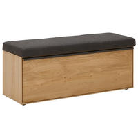 GARDEROBENBANK  in 118/50/41 cm  - Eichefarben/Anthrazit, Natur, Holz/Kunststoff (118/50/41cm) - Valnatura