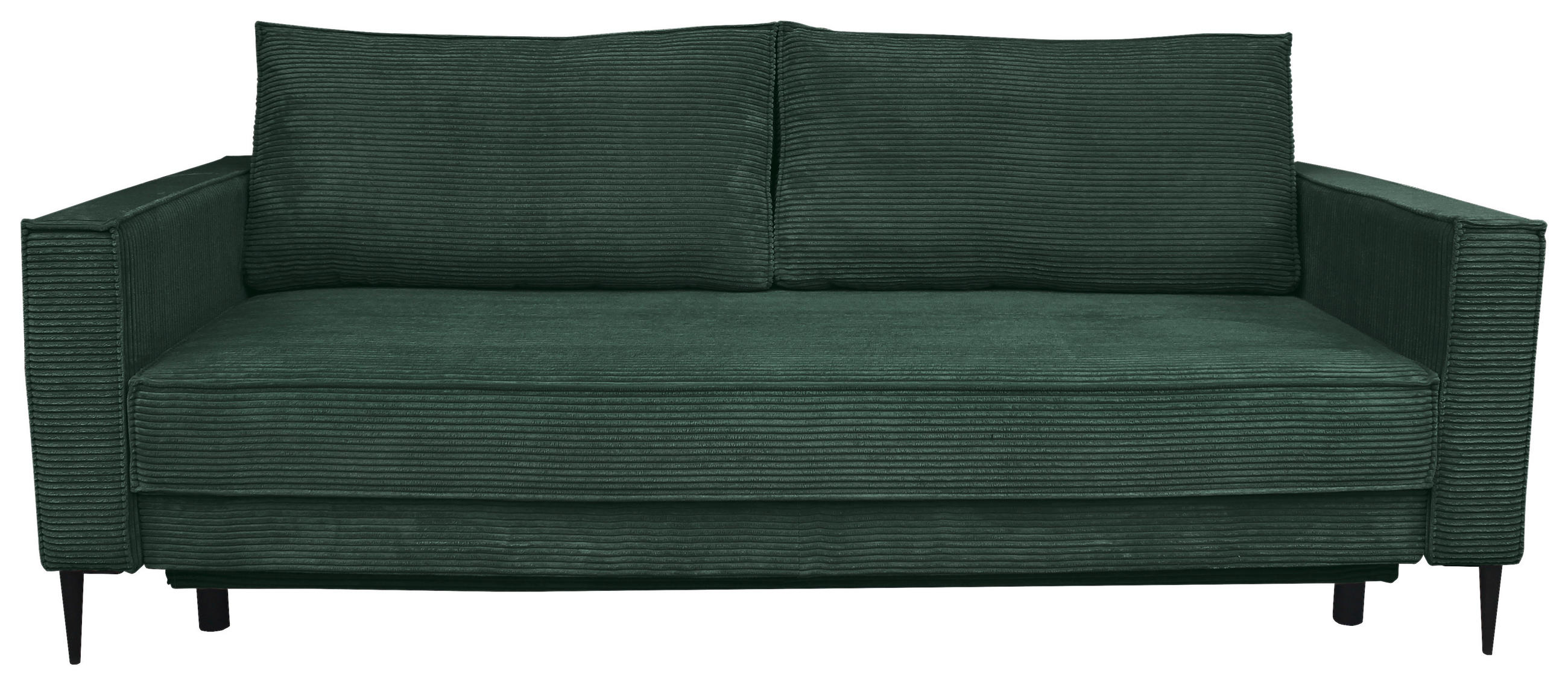 SCHLAFSOFA Cord Dunkelgrün  - Dunkelgrün/Schwarz, KONVENTIONELL, Textil/Metall (222/93/98cm) - Carryhome