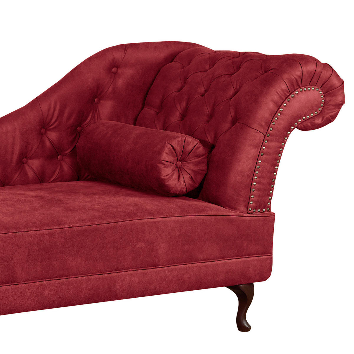 RÉCAMIERE Lederlook Rostfarben  - Rostfarben/Braun, Design, Holz/Textil (185/93/75cm) - Livetastic