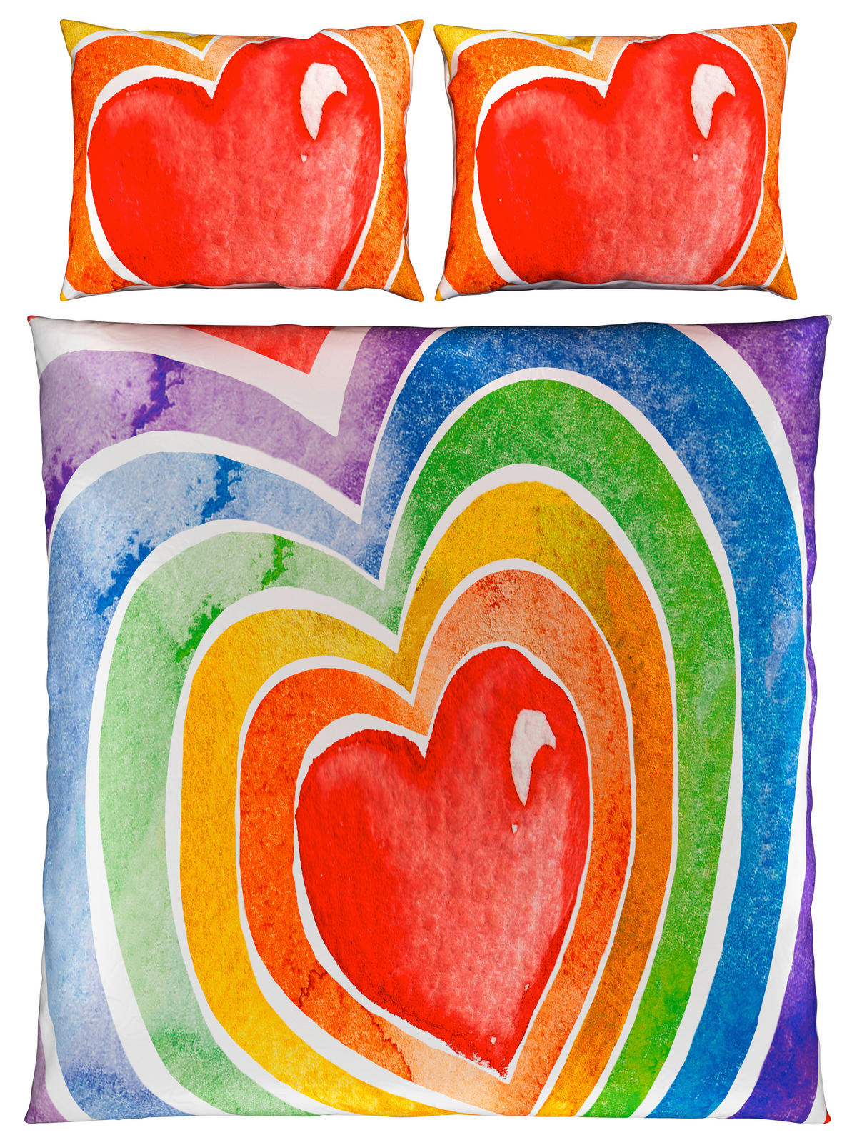 POSTELJINA SA DVA LICA HEART saten višebojna  - višebojna, Konvencionalno, tekstil (200/200cm) - Esposa