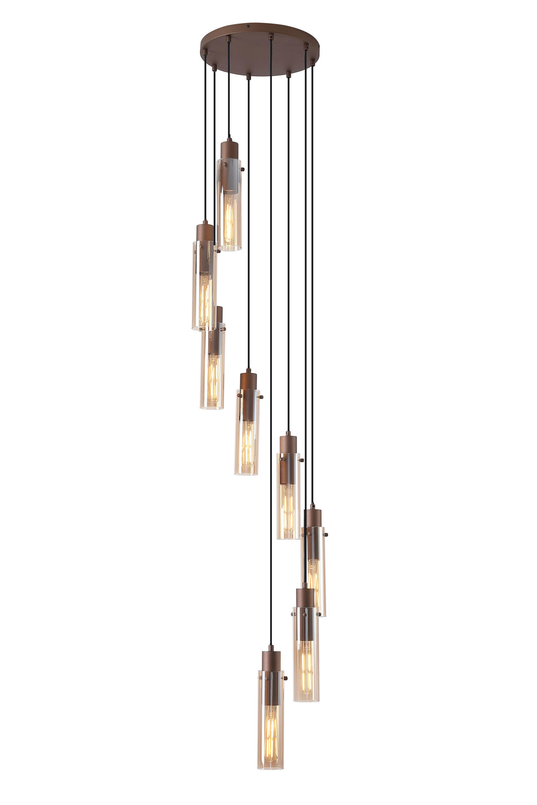 FÜGGŐLÁMPA  - fekete/többszínű, Basics, üveg/fém (42/300/42cm)