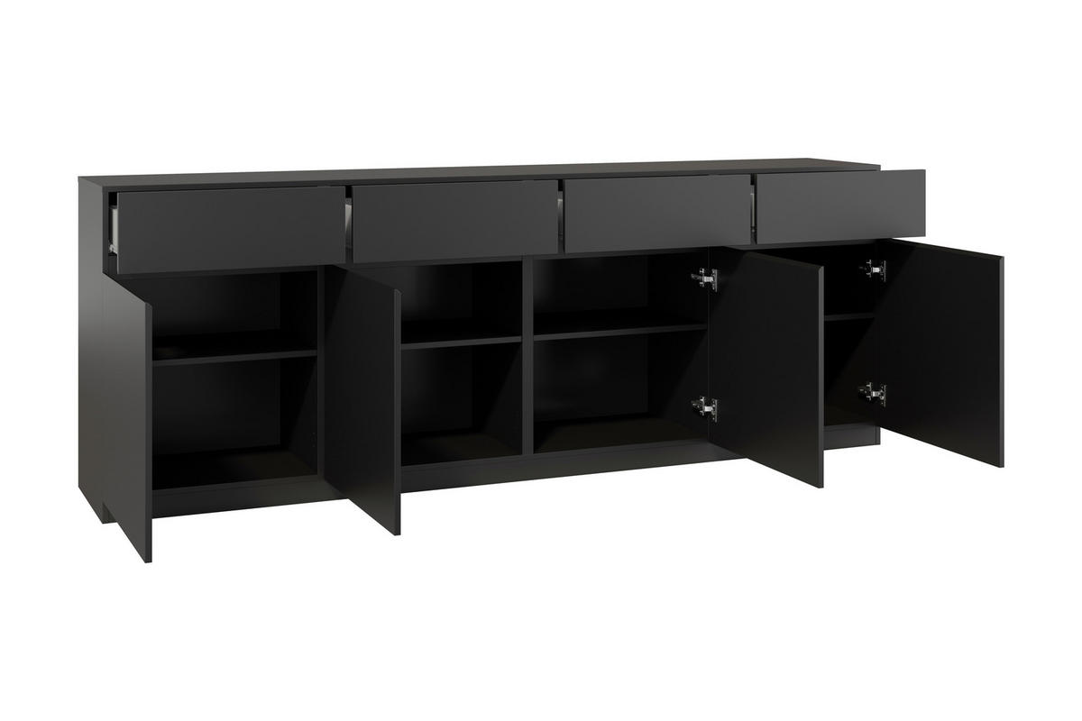 SIDEBOARD Bern 224,8/82,4/40 cm 4 Schublade(n)  - Schwarz, Design, Holzwerkstoff (224,8/82,4/40cm) - MID.YOU