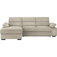ECKSOFA in Webstoff Beige  166/258 cm  - Dunkelbraun/Beige, KONVENTIONELL, Kunststoff/Textil (166/258cm) - Cantus