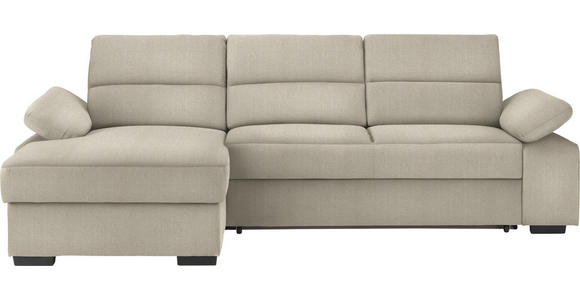 ECKSOFA in Webstoff Beige 166/258 cm - Dunkelbraun/Beige, KONVENTIONELL, Kunststoff/Textil (166/258cm) - Cantus
