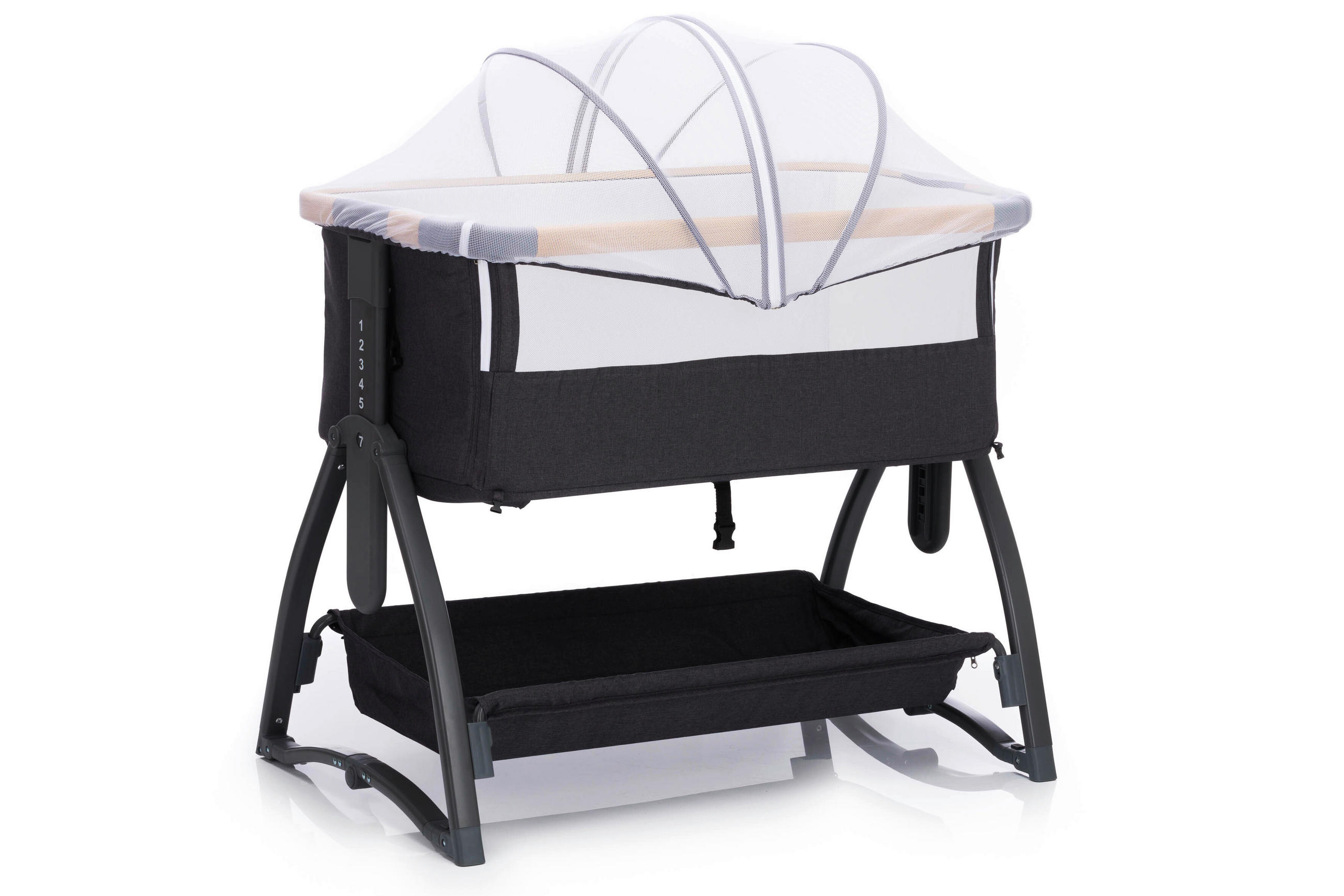 BEISTELLBETT Scandic 94/59/84 cm  - Dunkelgrau, Basics, Kunststoff/Textil (94/59/84cm) - Fillikid