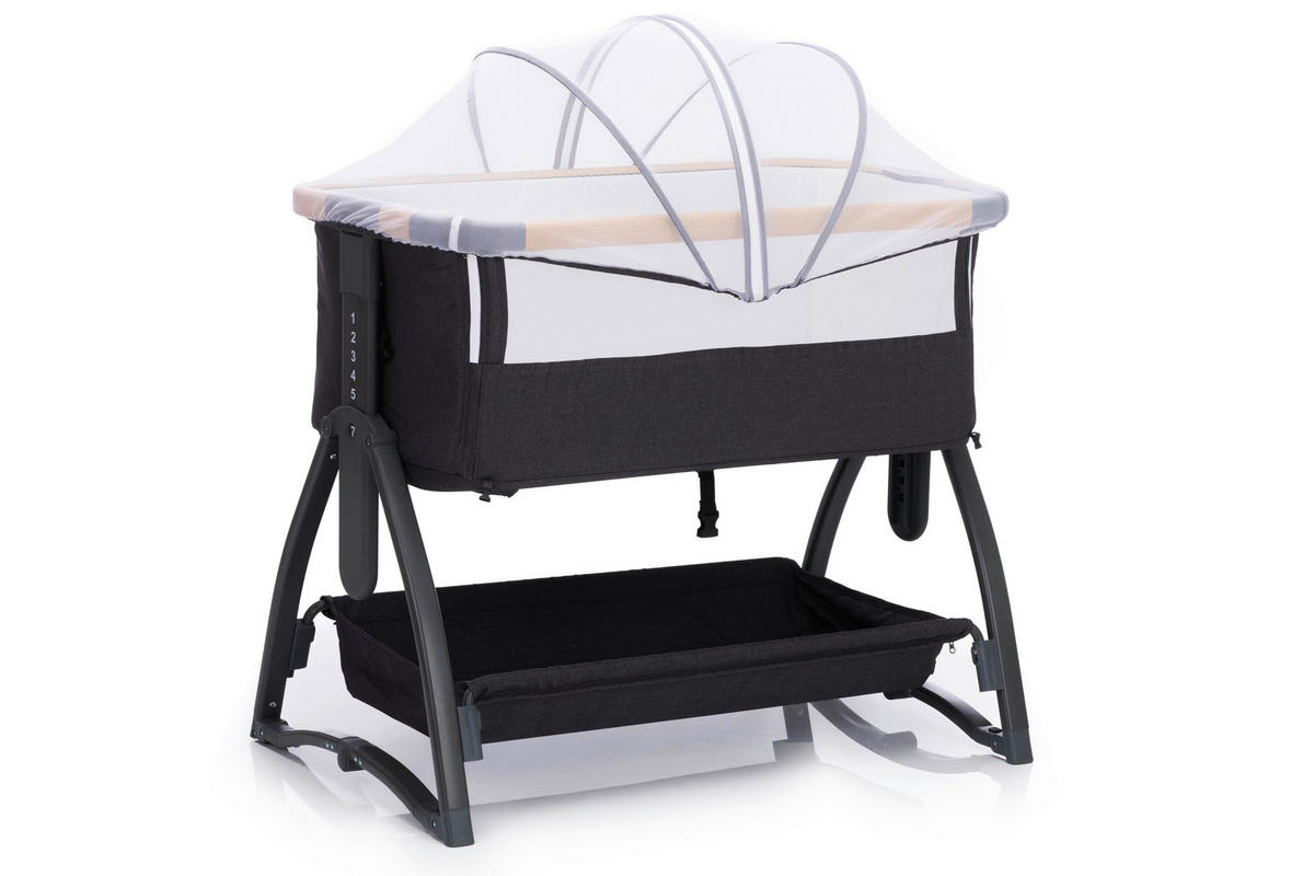 BEISTELLBETT Scandic 94/59/84 cm  - Dunkelgrau, Basics, Kunststoff/Textil (94/59/84cm) - Fillikid