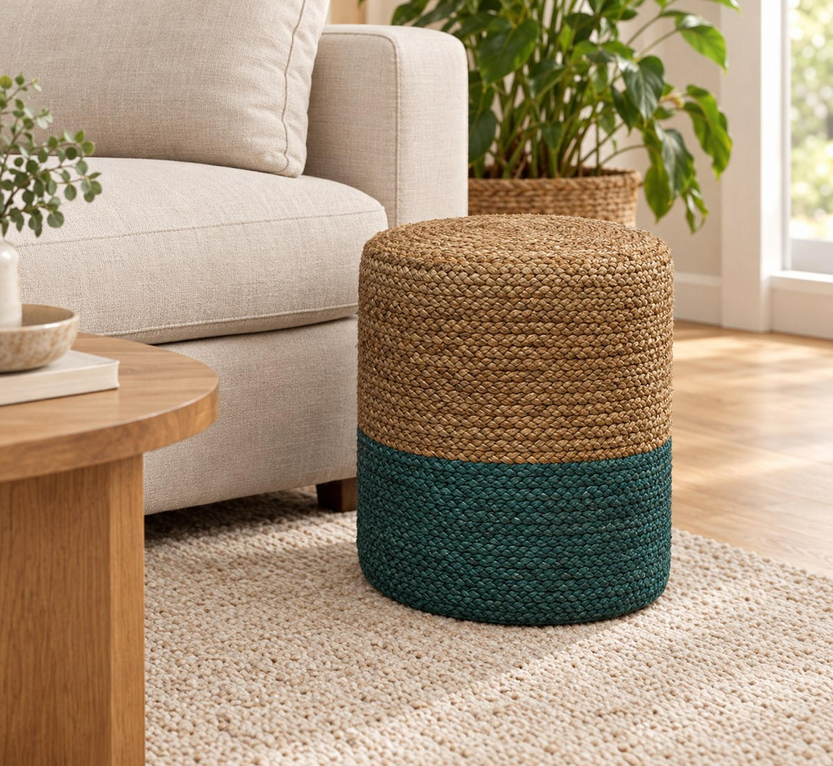 TABURE IZ BLAGA, tekstil turkizna  - turkizna, Design, tekstil (35/40cm)