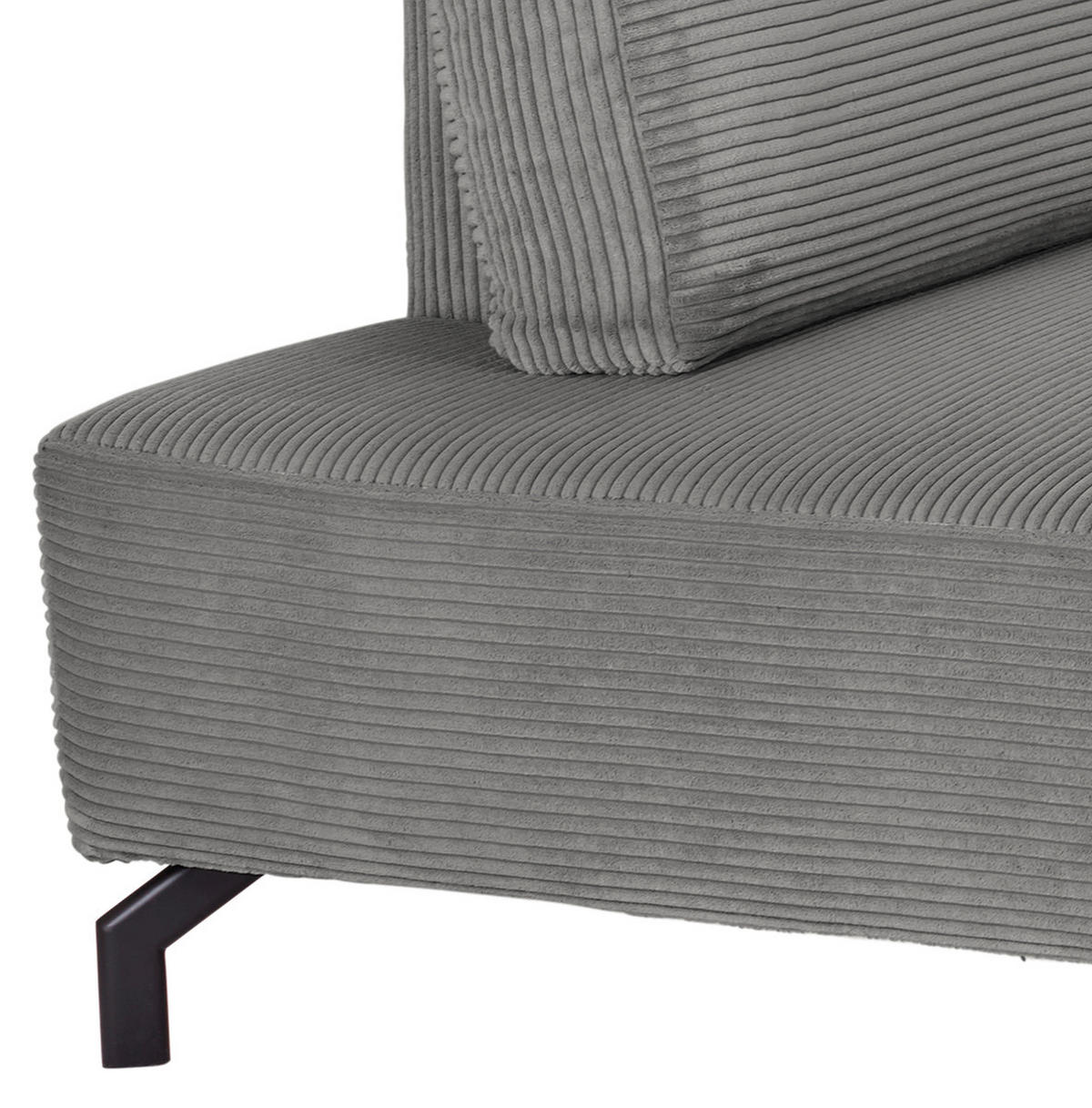 ECKSOFA Grau Cord  - Schwarz/Grau, MODERN, Textil (210/272cm) - P & B