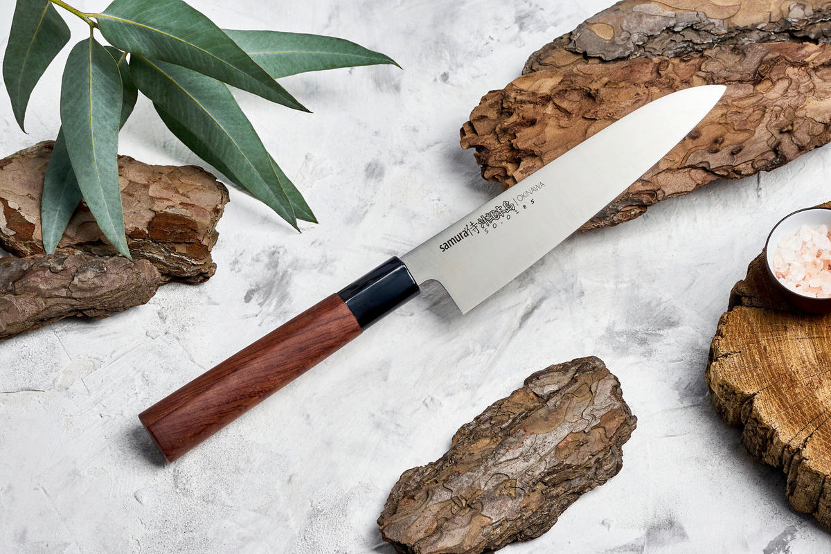 NOŽ ŠEFA KUHINJE  OKINAWA        32 cm    - srebrna/crna, Osnovno, metal/plastika (32cm) - Samura