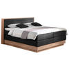 BOXSPRINGBETT 160/200 cm,  in Schwarz, Eichefarben, Matratze, gepolstertes Kopfteil, Bettkasten, Topper, H2 = mittel, H4 = sehr fest  - Eichefarben/Schwarz, MODERN, Holz/Kunststoff (160/200cm) - MID.YOU