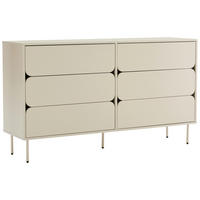 TÁLALÓSZEKRÉNY 150/85/40 cm  - selyemszürke, Design, faalapú anyag/fém (150/85/40cm) - Ambia Home