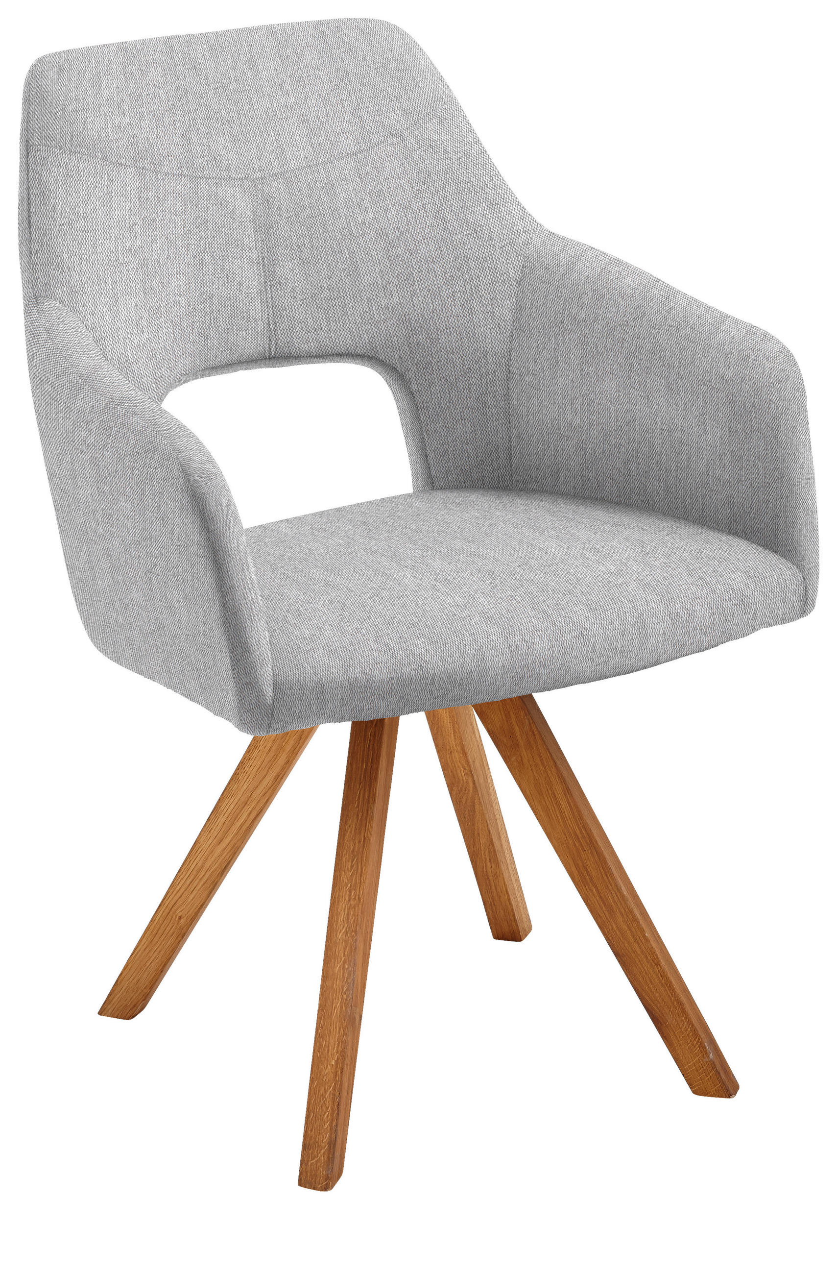 ARMLEHNSTUHL  in Webstoff  - Eichefarben/Grau, Design, Holz/Textil (57/84/57cm) - Voleo