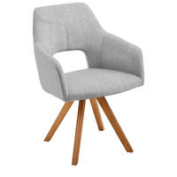 ARMLEHNSTUHL in Holz, Textil Grau, Eichefarben  - Eichefarben/Grau, Design, Holz/Textil (57/84/57cm) - Voleo
