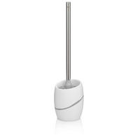 WC-GARNITURA S ŠČETKO - barve nerjavečega jekla/bela, Basics, umetna masa (11/45cm) - Kela