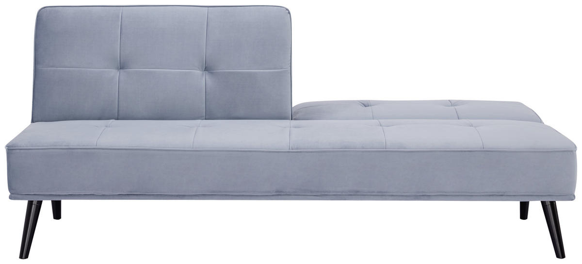 SCHLAFSOFA in Samt Hellblau  - Schwarz/Hellblau, Trend, Holz/Textil (191/81/81cm) - Ti'me