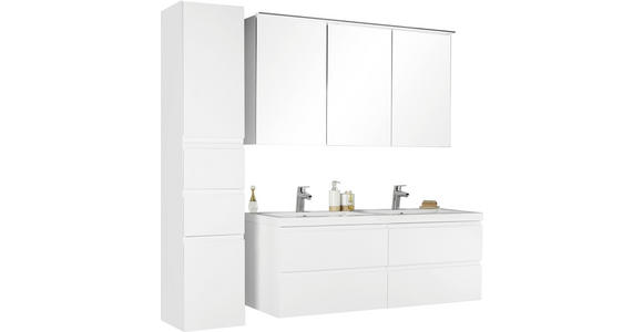 BADEZIMMER in 140 cm - Weiß, Design, Glas/Holz (140cm) - Novel