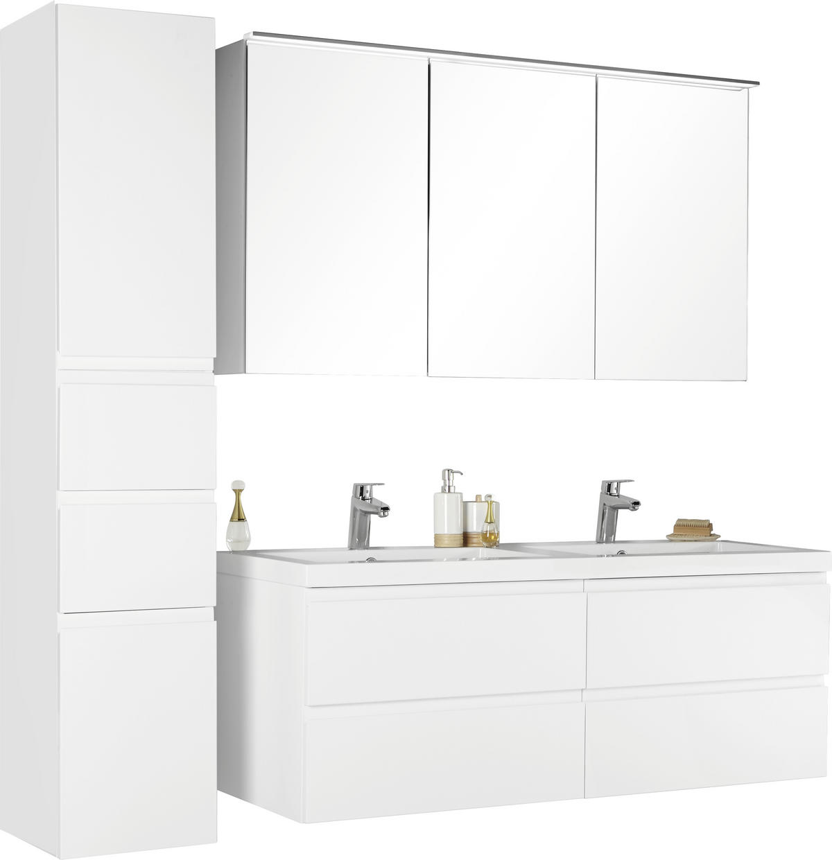 BADEZIMMER  in 140 cm  - Weiß, Design, Glas/Holz (140cm) - Novel