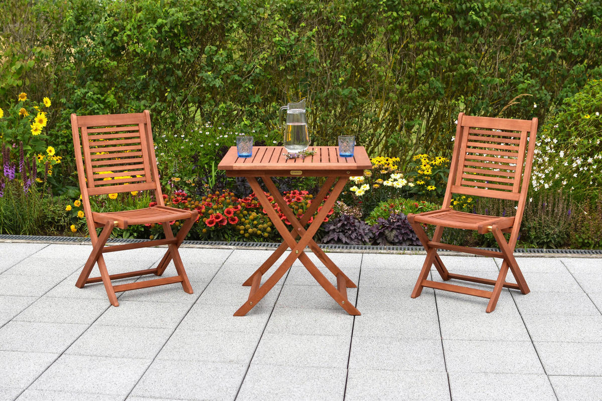 Gartenset Cordoba  3-teilig  - Naturfarben, MODERN, Holz - Gardenson