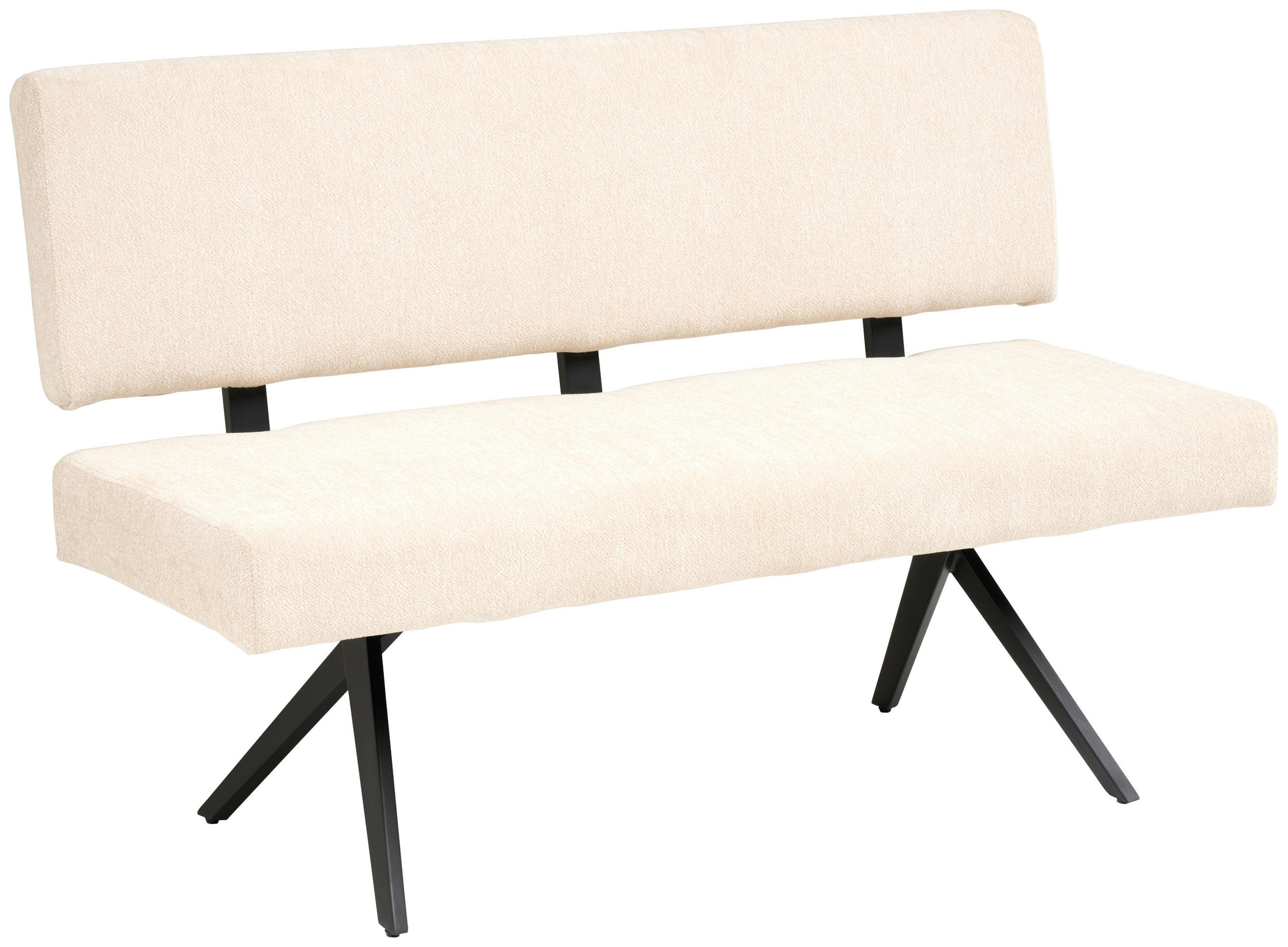 SITZBANK in Metall, Textil Beige  - Beige/Schwarz, KONVENTIONELL, Textil/Metall (140/90/62cm) - MID.YOU