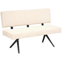 SITZBANK Metall, Textil Beige  - Beige/Schwarz, Konventionell, Textil/Metall (140/90/62cm) - MID.YOU