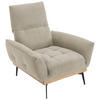 SESSEL in Flachgewebe Naturfarben, Eichefarben  - Eichefarben/Schwarz, Design, Holz/Textil (92/87/95cm) - Stylife