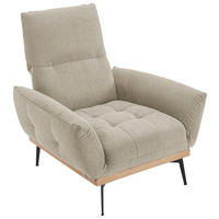 SESSEL in Flachgewebe Naturfarben, Eichefarben  - Eichefarben/Schwarz, Design, Holz/Textil (92/87/95cm) - Stylife