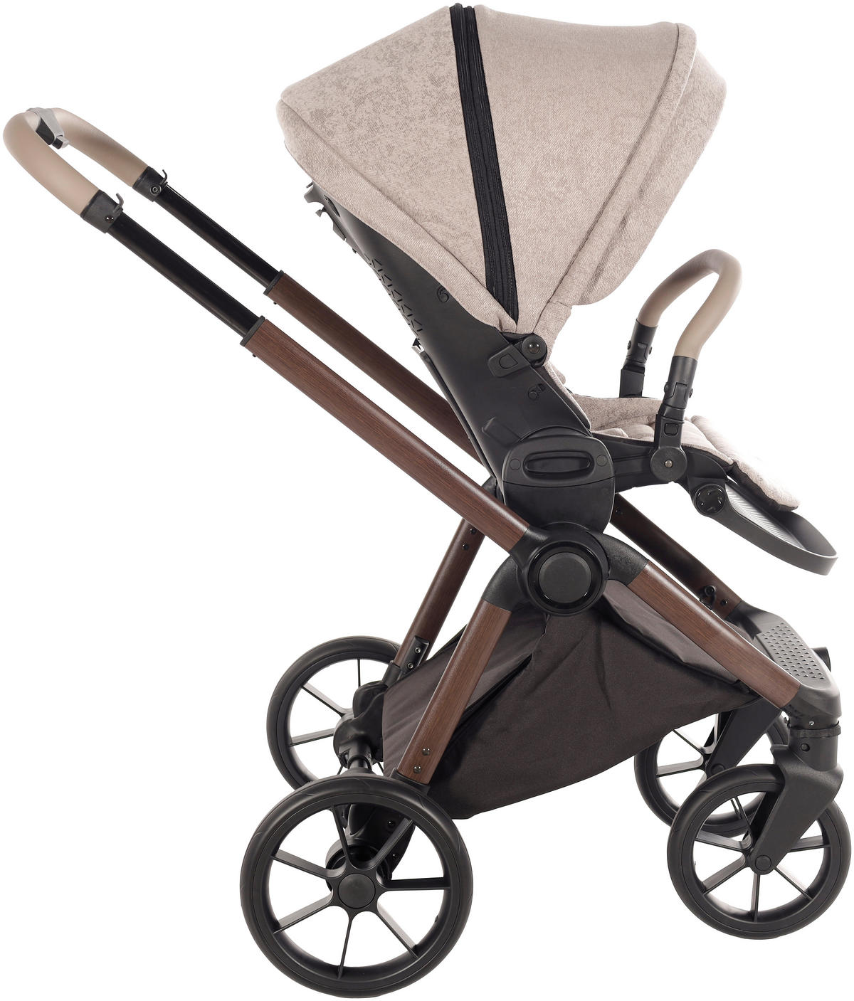 KINDERWAGENSET  Facetty  Vanilla Mousse  - Beige/Braun, Design, Textil/Metall (104,5/62/94cm) - Jimmylee