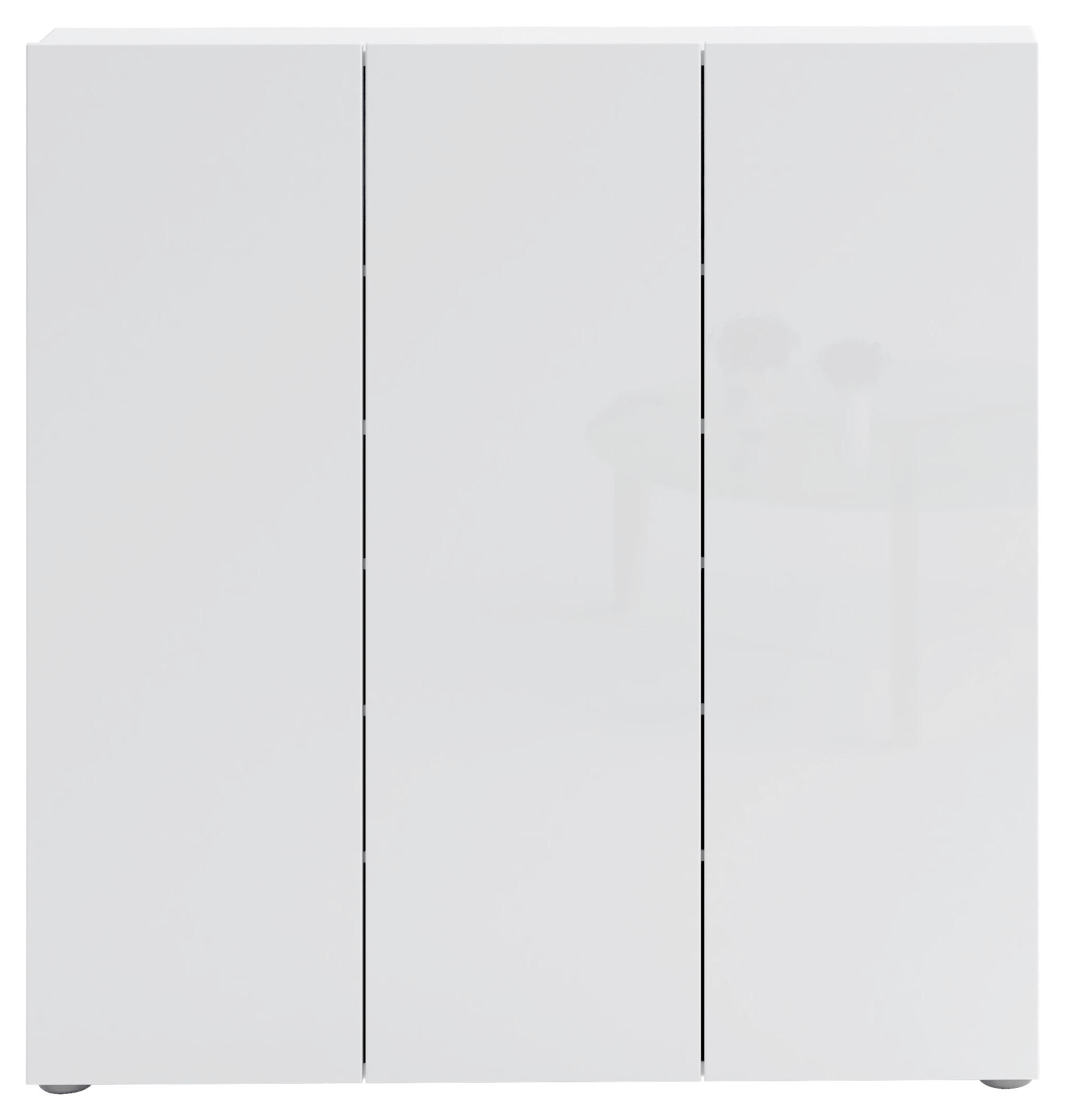 SCHUHSCHRANK Weiß  - Schwarz/Weiß, Design, Holzwerkstoff/Kunststoff (110/115/19cm) - Xora