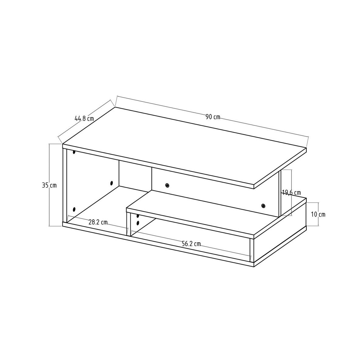 COUCHTISCH Vera Couchtisch 90/45/35 cm Weiß  - Weiß, Design, Holzwerkstoff (90/45/35cm) - Livetastic