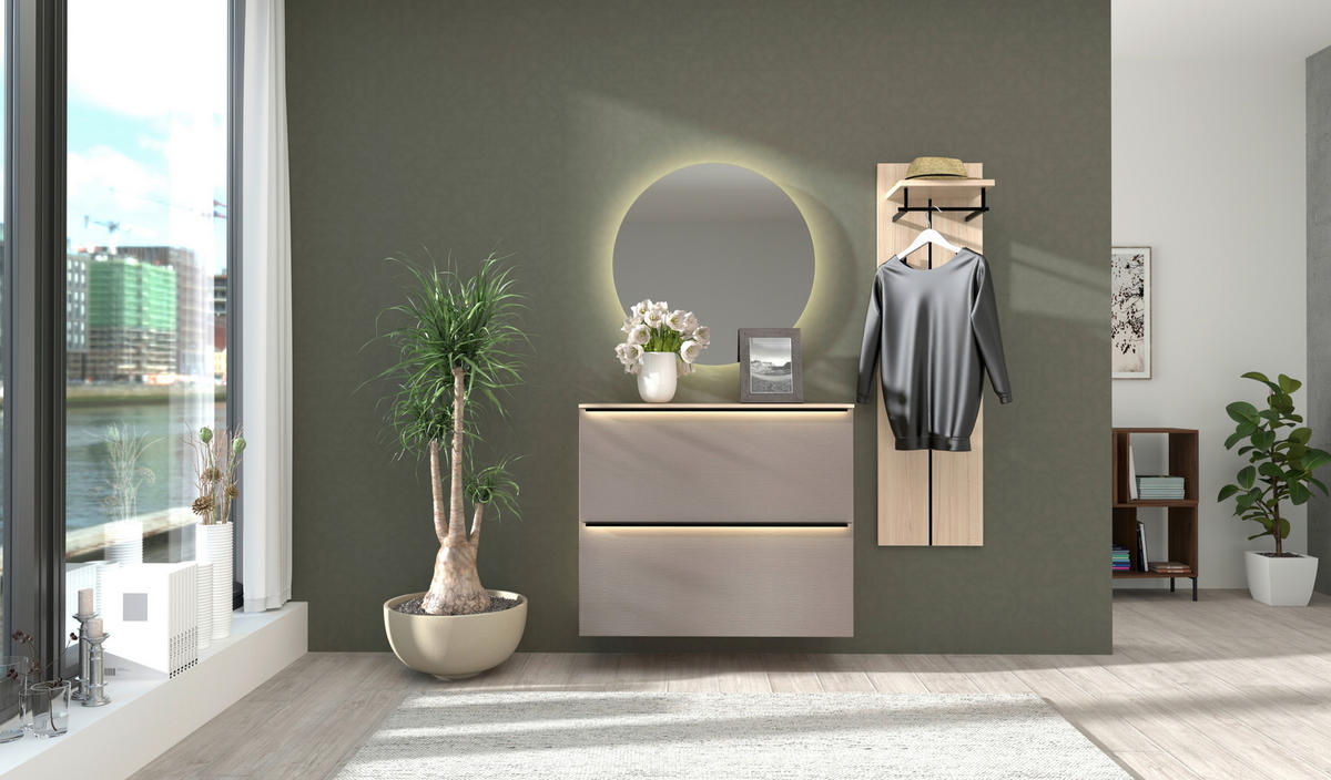 BOTNÍK, barvy dubu, 100/85/37 cm - černá/barvy dubu, Design, kov/kompozitní dřevo (100/85/37cm) - Voleo