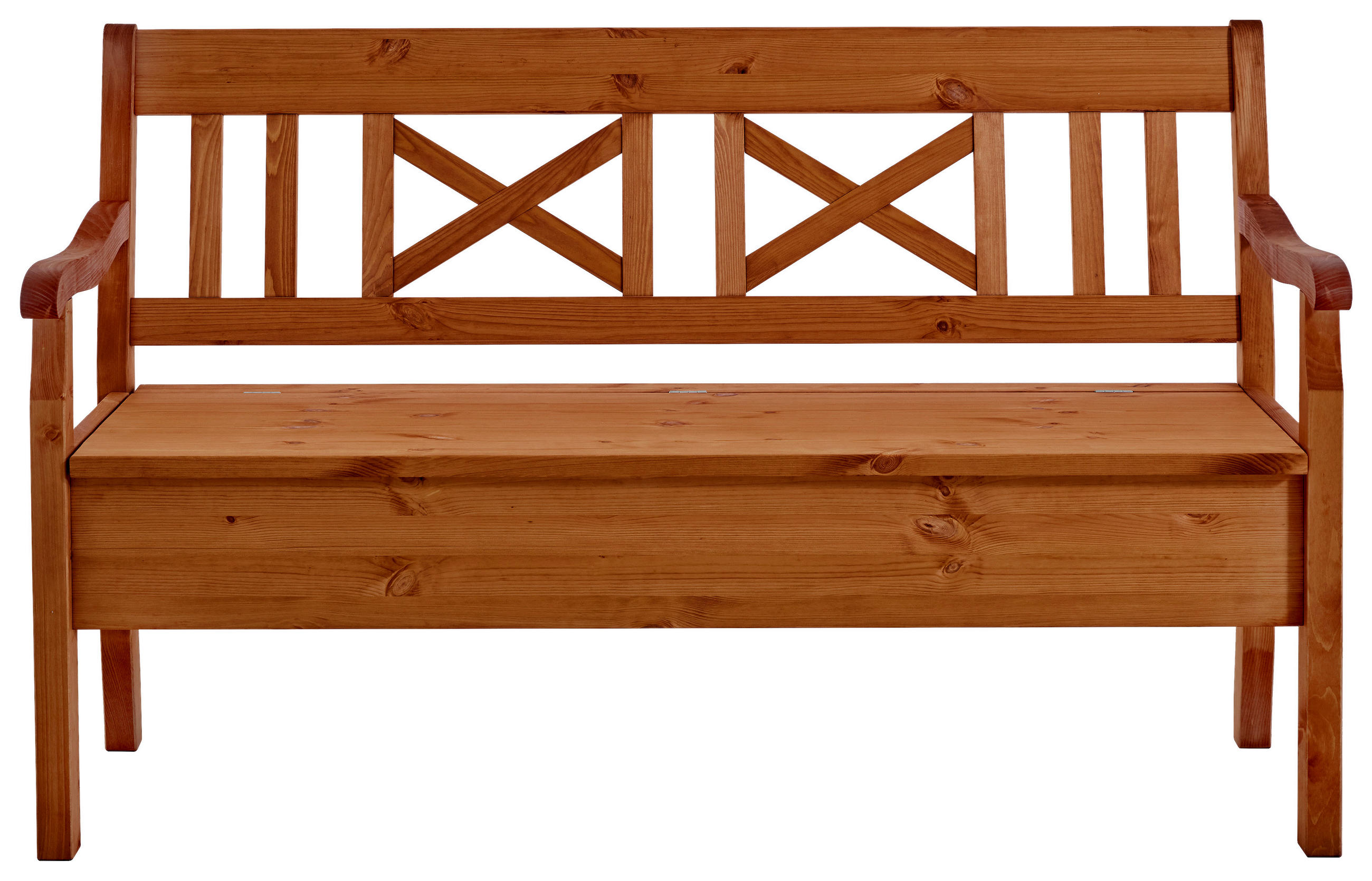 SITZBANK 148/93/58 cm Bernsteinfarben Kiefer massiv  - Bernsteinfarben, ROMANTIK / LANDHAUS, Holz (148/93/58cm) - Boxxx