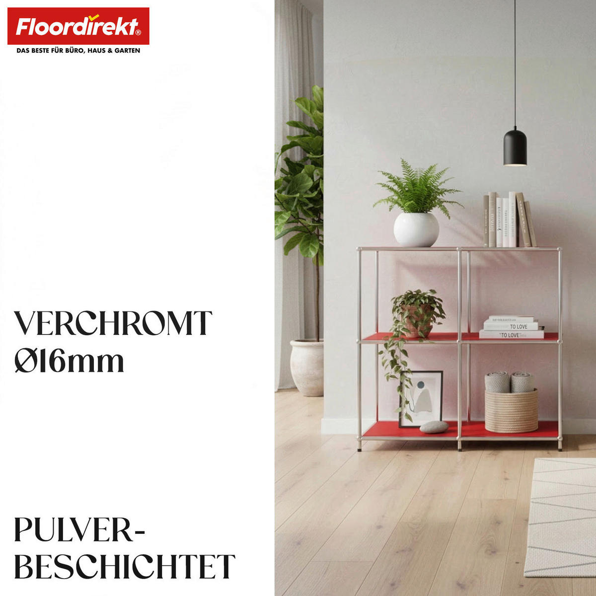 SIDEBOARD Concept Epure MK-027 78/82/40 cm  - Rot, Basics, Metall (78/82/40cm) - Floordirekt