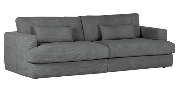 BIGSOFA Cord Anthrazit  - Anthrazit/Schwarz, ROMANTIK / LANDHAUS, Kunststoff/Textil (270/67/120cm) - Landscape