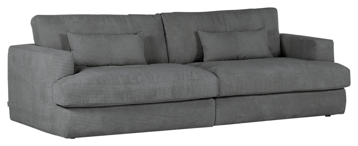 BIGSOFA in Cord Anthrazit  - Anthrazit/Schwarz, Romantik / Landhaus, Kunststoff/Textil (270/67/120cm) - Landscape