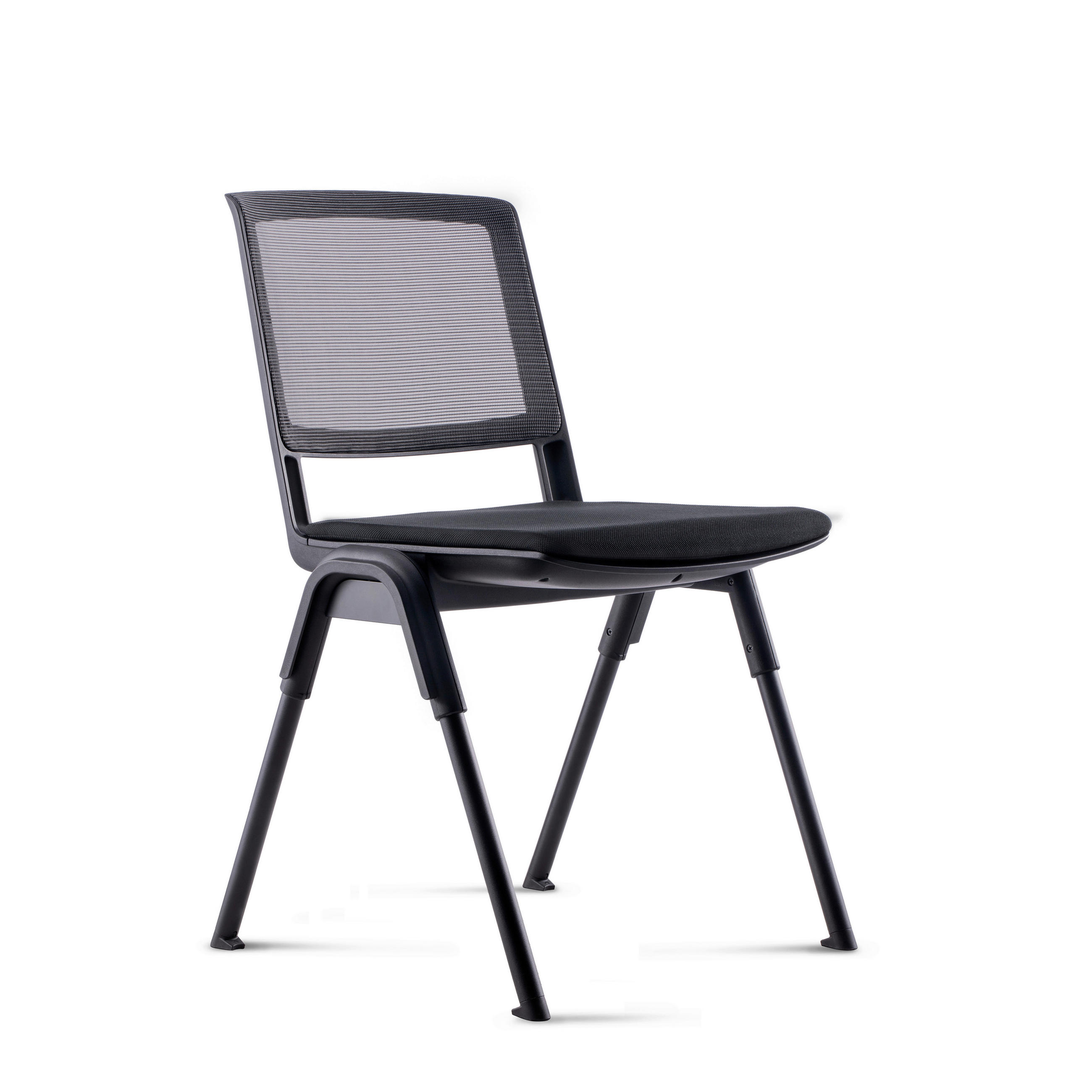 BESUCHERSTUHL  in Flachgewebe Schwarz  - Schwarz, MODERN, Textil/Metall (54/81/51cm) - MID.YOU