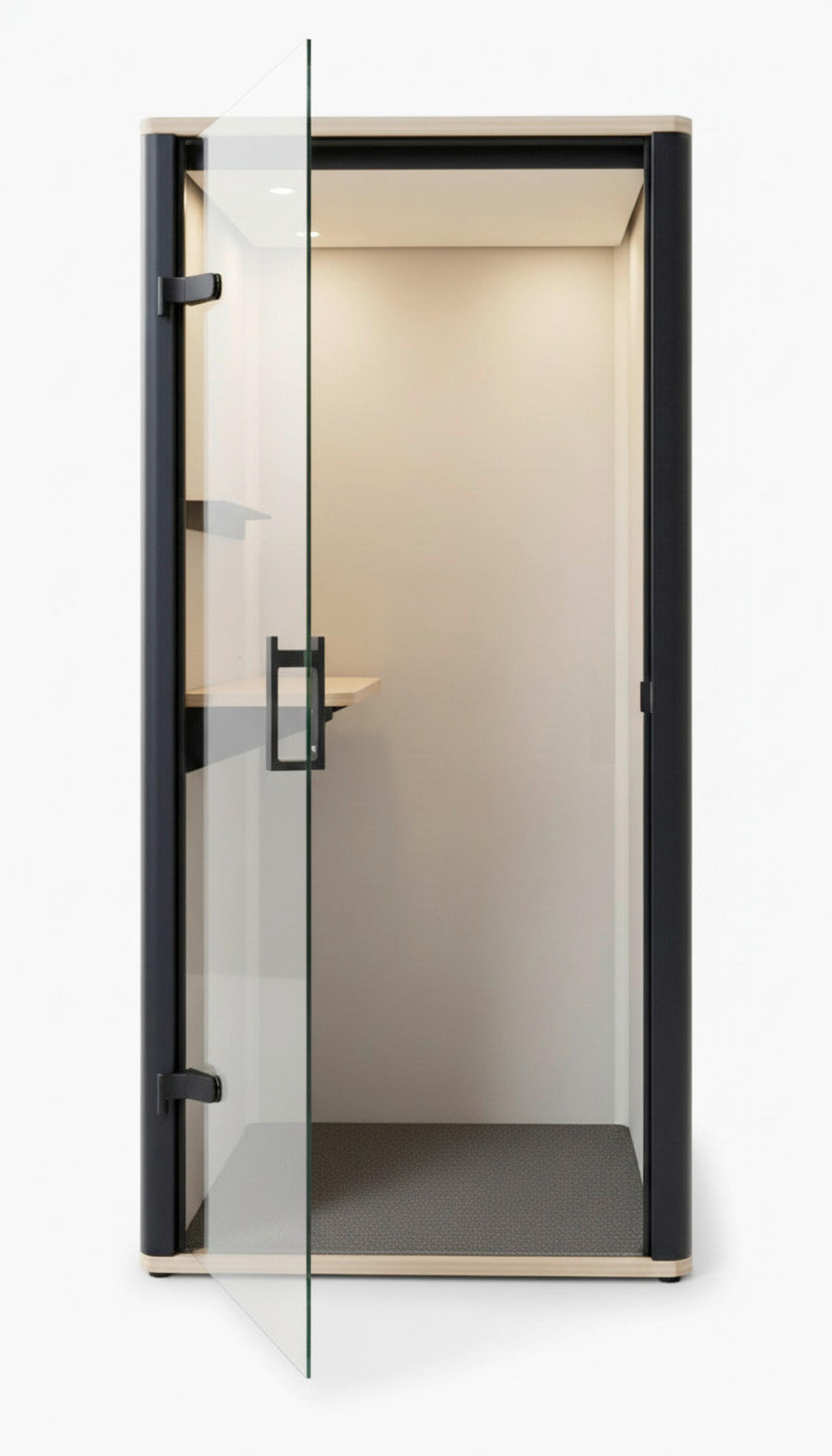 TELEFONBOX BOSSELINO UNO - Schwarz, MODERN, Glas/Holzwerkstoff (100,2/215,5/99,4cm) - Bosse