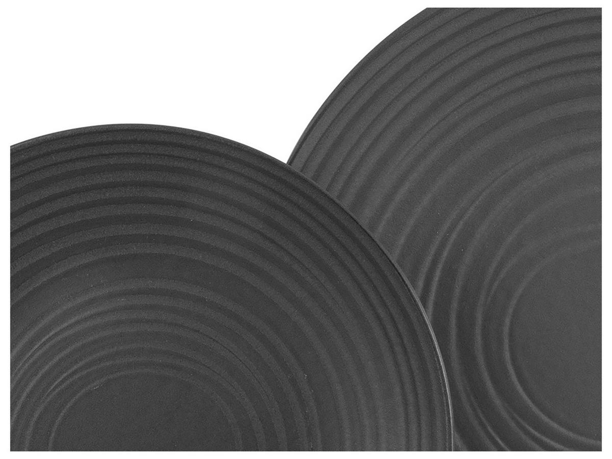 KOMBINOVANÁ SOUPRAVA, 24dílné, kamenina - černá, Basics, keramika - Creatable