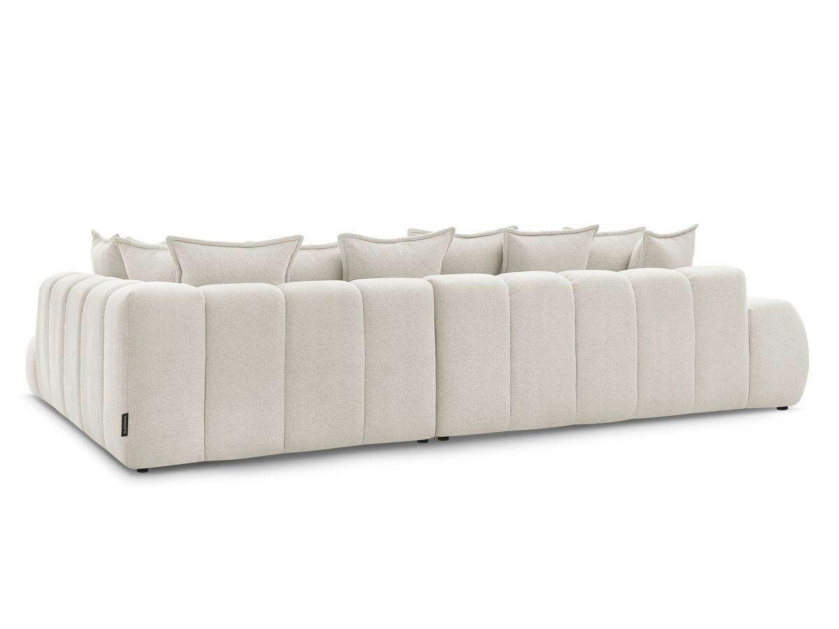 ECKSOFA Ottomane rechts  EVEREST Weiß Flachgewebe  - Schwarz/Weiß, MODERN, Kunststoff/Textil (352/210cm) - Livetastic
