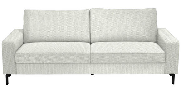 3-SITZER-SOFA  in Flachgewebe Weiß  - Schwarz/Weiß, Design, Textil/Metall (218/86/97cm) - Hom`in