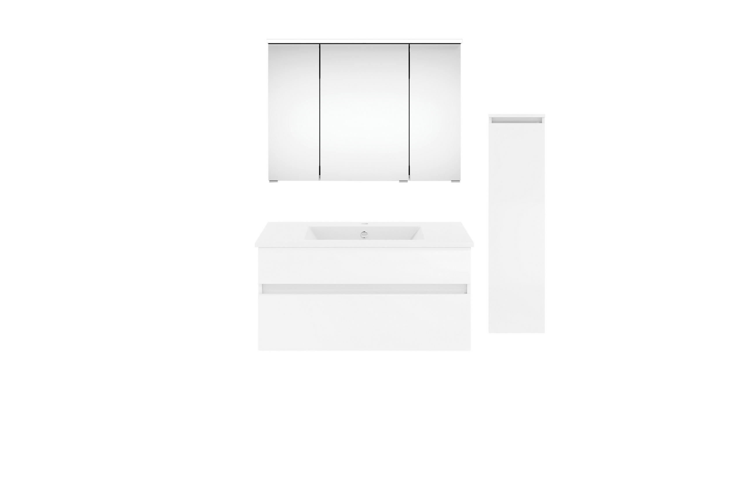 BADEZIMMER  in 120 cm  - Weiß Hochglanz/Weiß, KONVENTIONELL, Keramik/Holzwerkstoff (120cm) - Puris