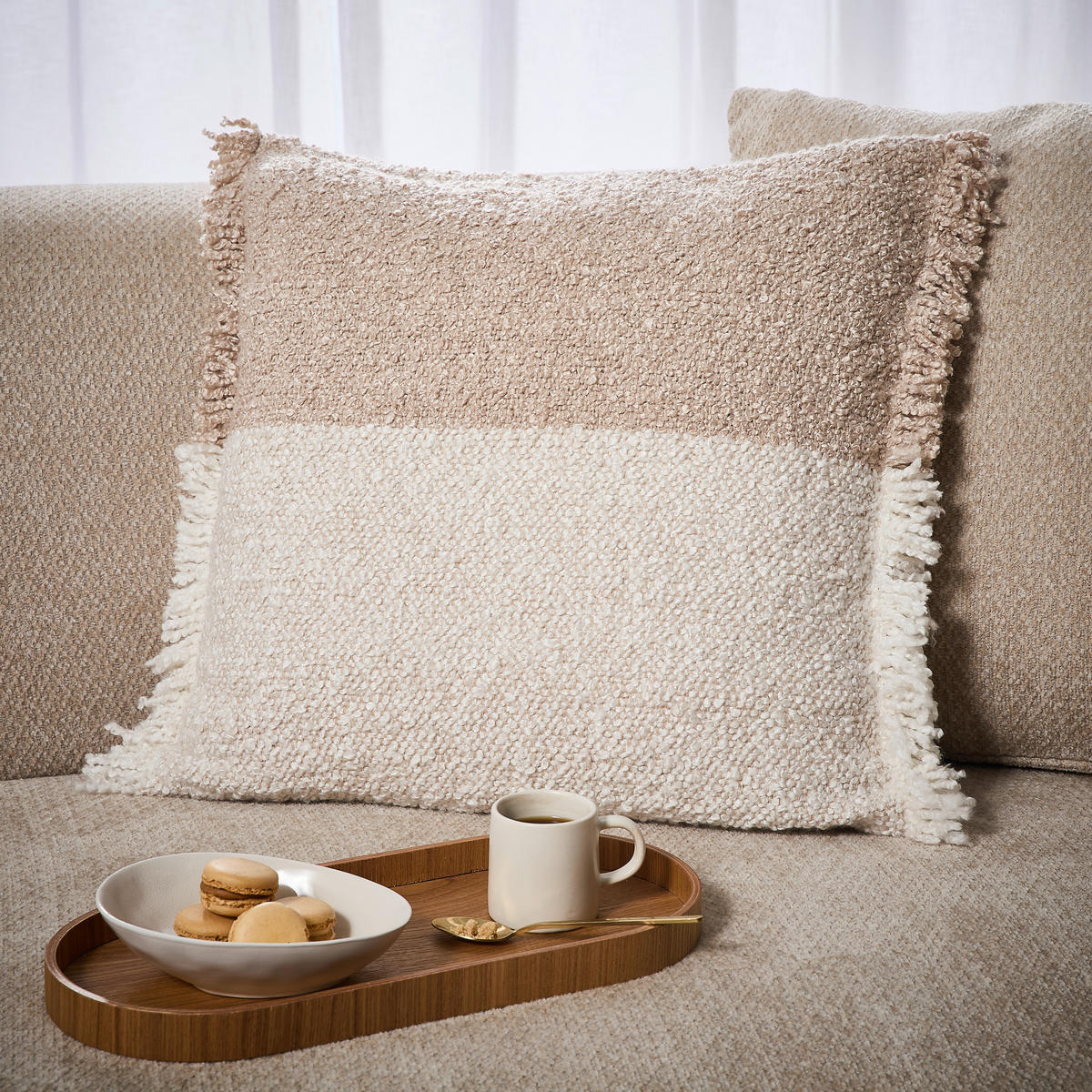 KISSENHÜLLE 48/48 cm  - Elfenbein/Beige, Textil (48/48cm) - Novel