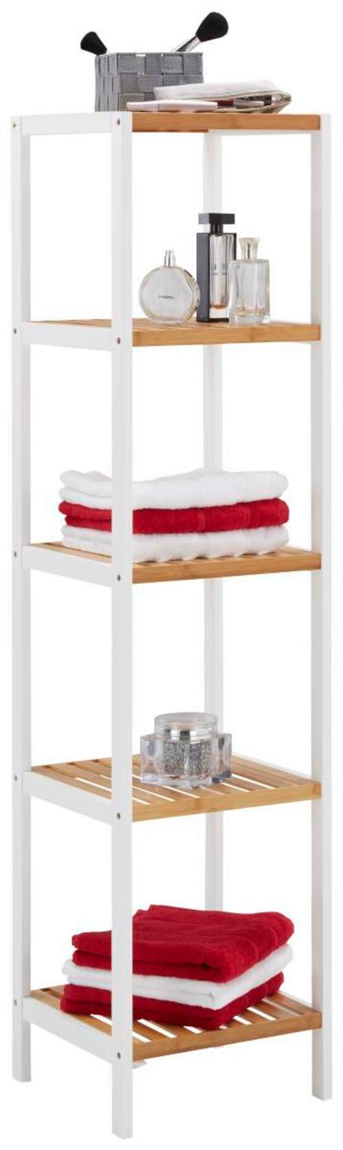 REGAL KUPAONSKI  prirodne boje, bijela  drvo, drvni materijal  - bijela/prirodne boje, Moderno, drvni materijal/drvo (34/140/33cm)
