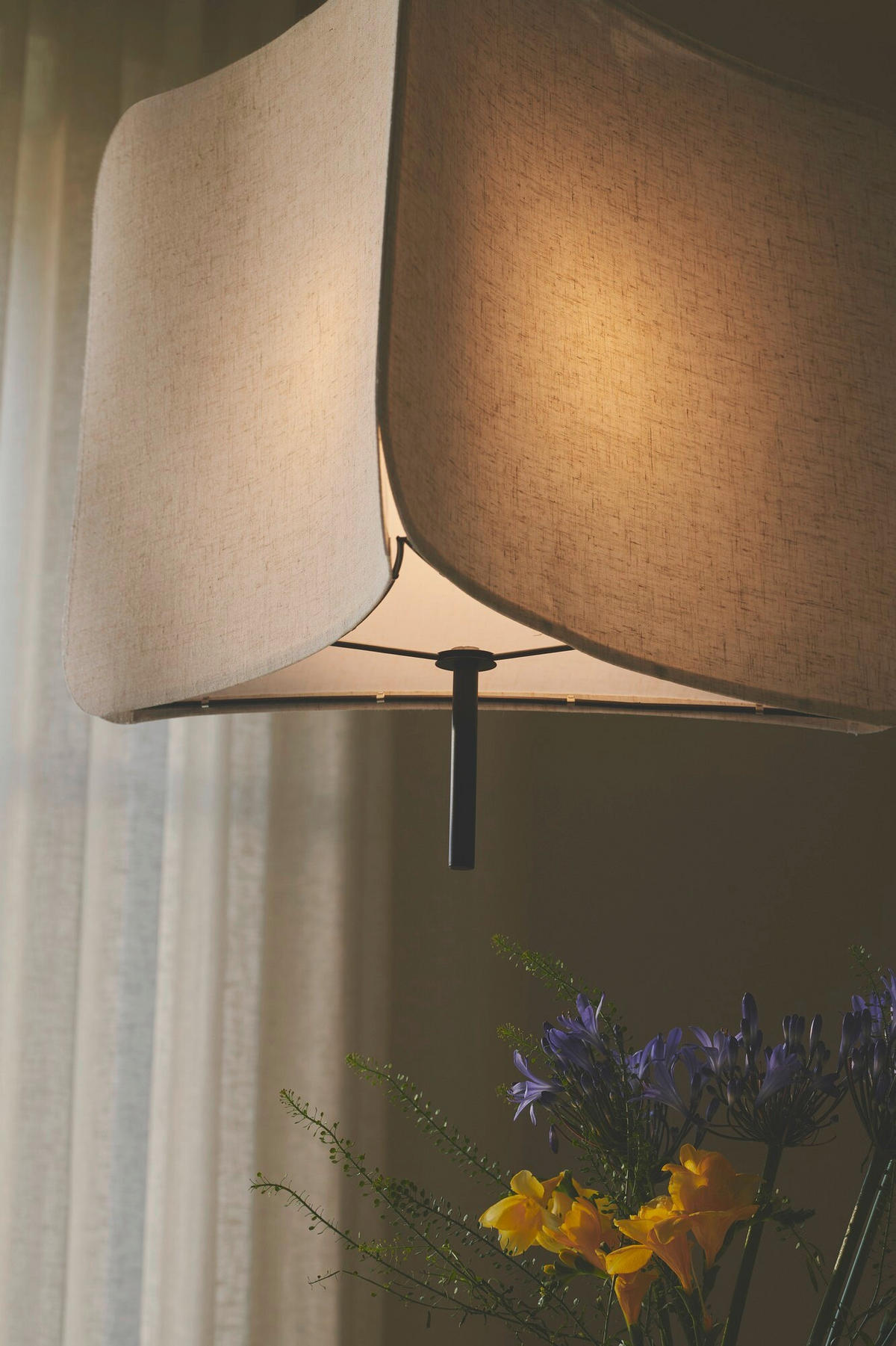 PENDELLEUCHTE Tinto 50/50/68 cm  - Schwarz, Design, Textil (50/50/68cm) - Nordlux