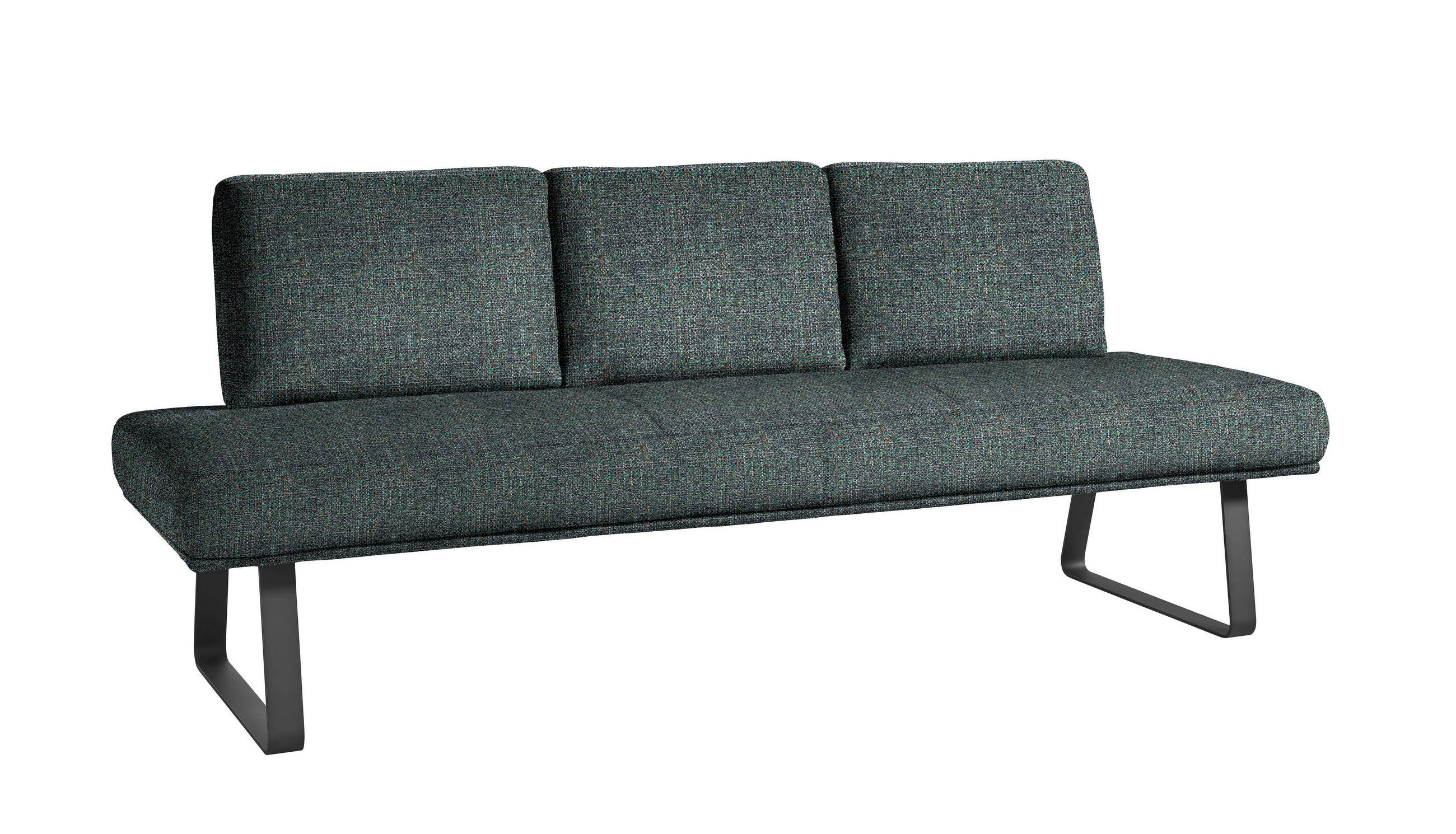 SITZBANK 224/92/78 cm  in Schwarz, Türkis  - Türkis/Schwarz, Design, Textil/Metall (224/92/78cm) - Dieter Knoll