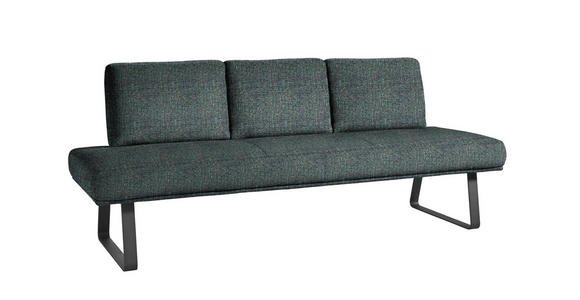 SITZBANK 224/92/78 cm  in Schwarz, Türkis  - Türkis/Schwarz, Design, Textil/Metall (224/92/78cm) - Dieter Knoll