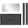 GARDEROBE 4-teilig  in 200/191/34 cm  - Anthrazit/Schwarz, Design, Glas/Holzwerkstoff (200/191/34cm) - Dieter Knoll