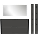 GARDEROBE 4-teilig  in 200/191/34 cm  - Anthrazit/Schwarz, Design, Glas/Holzwerkstoff (200/191/34cm) - Dieter Knoll